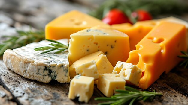 gourmet selection of various fine cheeses
