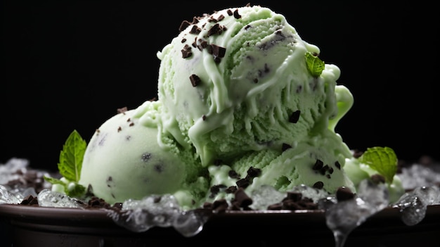 新鮮なベリーを使った職人技またはクラフトアイスクリームのグルメな夏のデザート