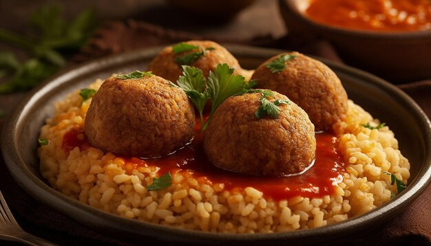 Gourmet vegetarian meal with fresh vegetables and herbs generated by AI