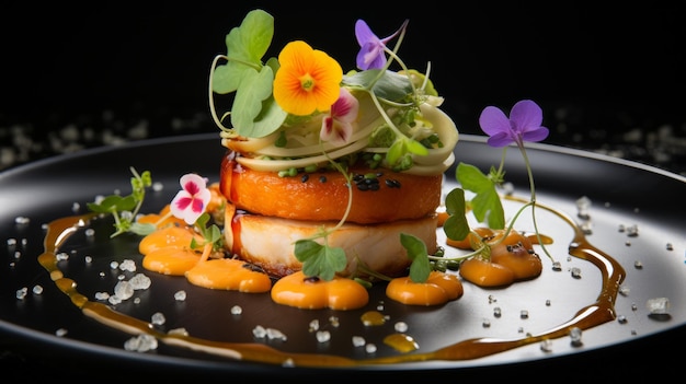 Gourmetvoedselplaat culinaire kunst en elegantie