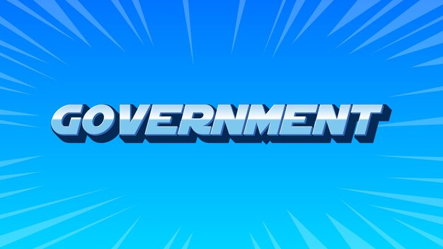 Government 3D Blue Text