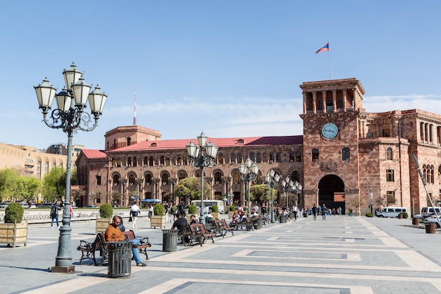 Government House oud gebouw op het Plein van de Republiek, Hraparak, Yerevan, Armenië