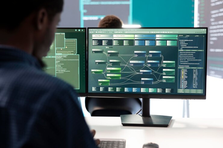 Photo governmental hacker expert securing computer systems from cyber attacks