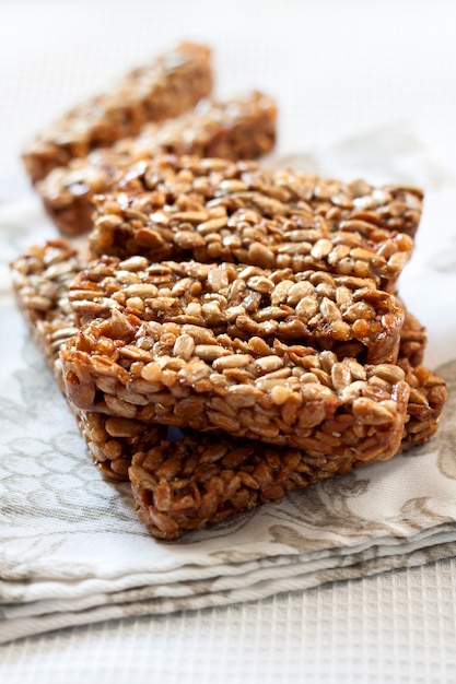 Gozinaki bars made of sunflower seeds and honey