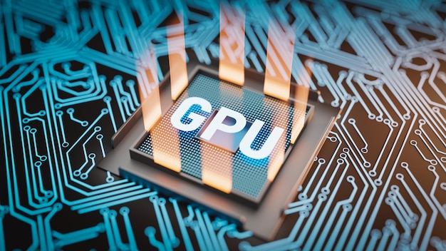 グラフィックカードの GPU コンピューティングチップ 3D レンダリング