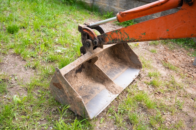 Graafmachine emmer. Bovenaanzicht van de emmer.