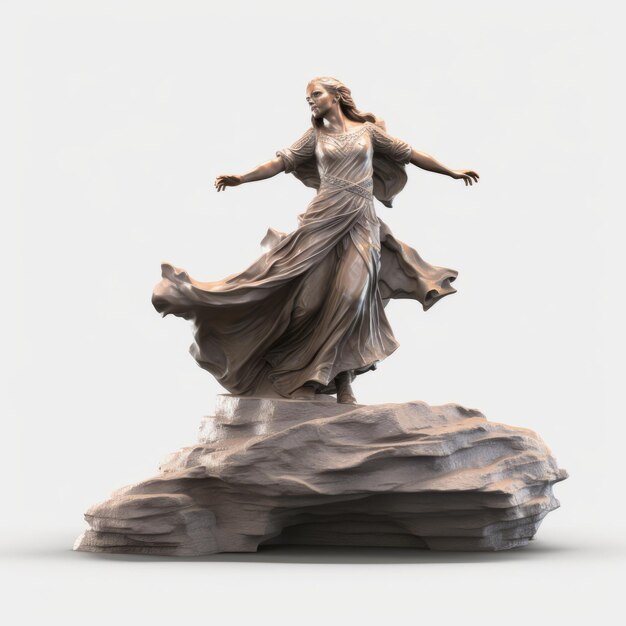 Graceful 3d Printing Woman On Rocks Free Download