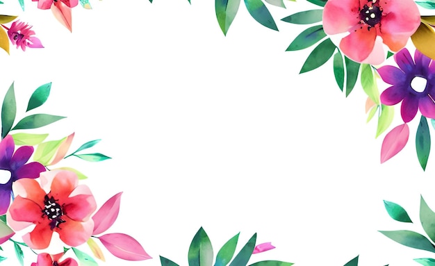 수채화 꽃 프레임으로 우아한 배경