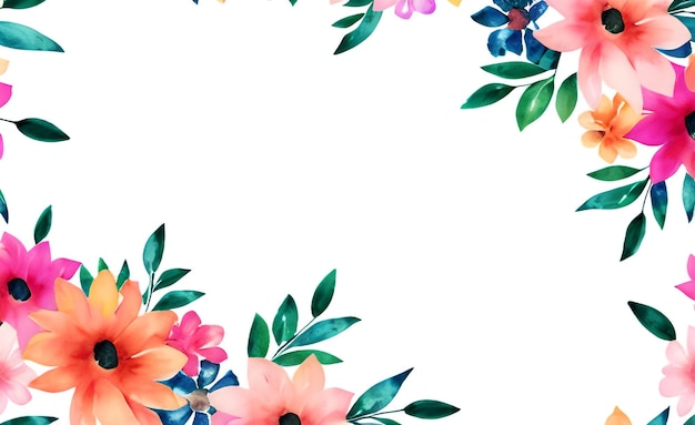수채화 꽃 프레임으로 우아한 배경
