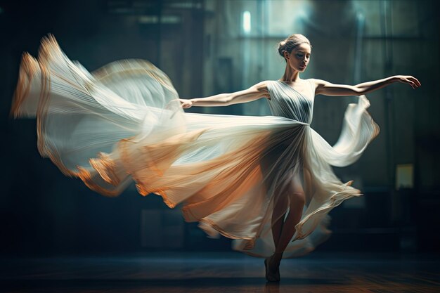 優雅なバレエダンサーの動き、落ち着きと美しさの研究
