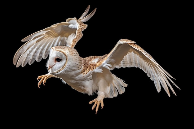 Graceful barn owls gliding silently through the night