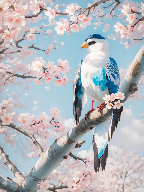 A graceful bird surrounded by vibrant watercolo