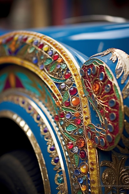 Photo the graceful curves of a pakistani trucks hood ornament