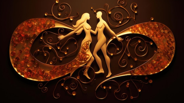 A graceful dance between a couple their intertwined bodies adorned with symbols of ivf capturing the