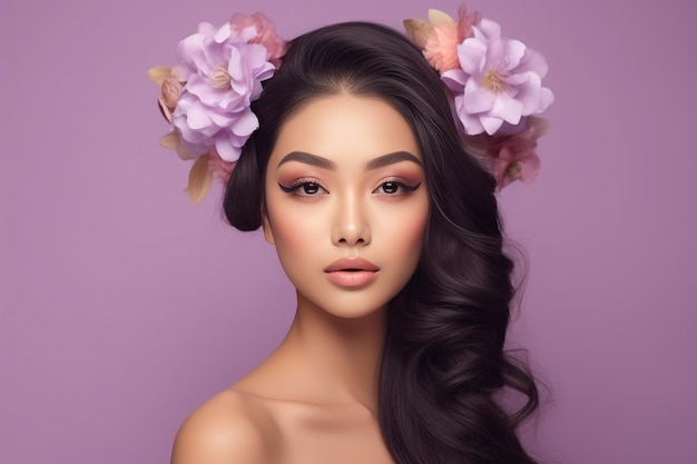 Graceful Elegance Asian Beauty in Lavender