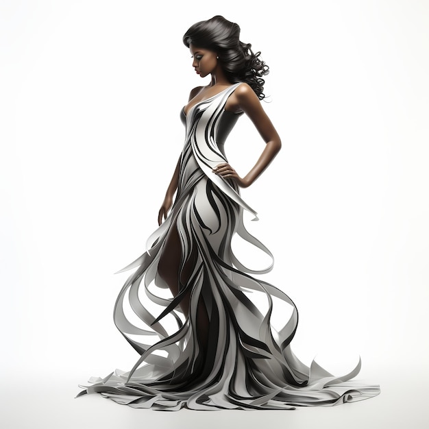 Graceful Elegance The Striking Silhouette of a Refined Black Woman