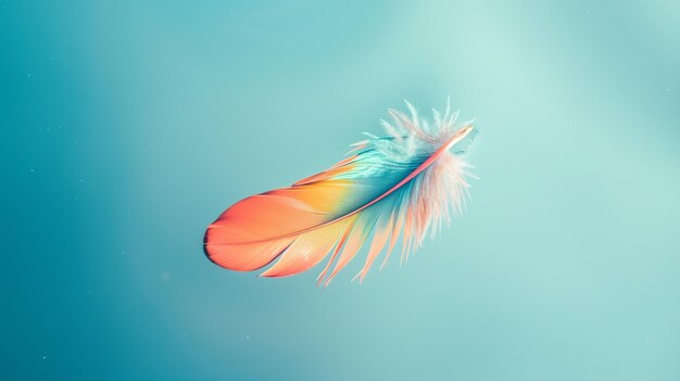 Photo graceful floating feather