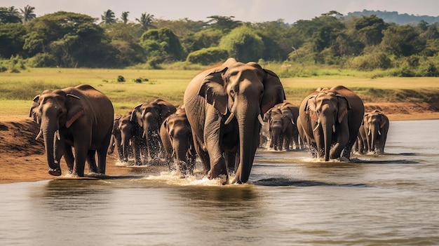 Graceful Herd of Elephants