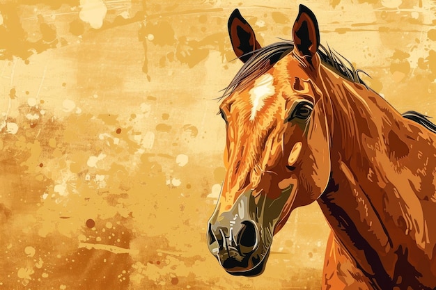 Graceful Horse Design on Rich Brown Backdrop