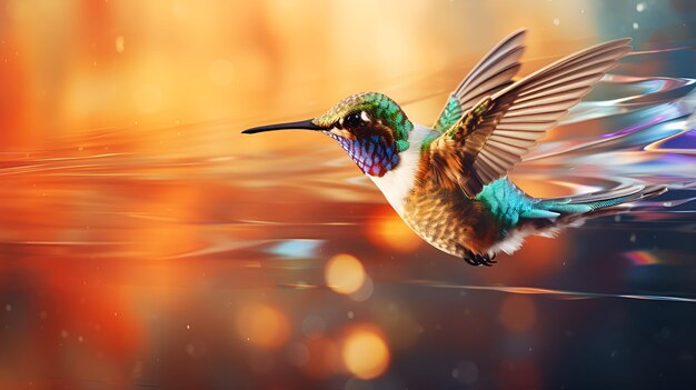 A graceful hummingbird in flight a breathtaking moment in nature39s symphony