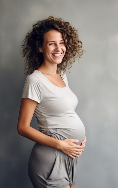 Graceful and joyful pregnant woman