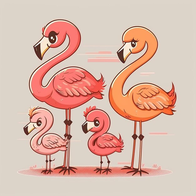 Photo graceful oasis vibrant flamingo vector illustration