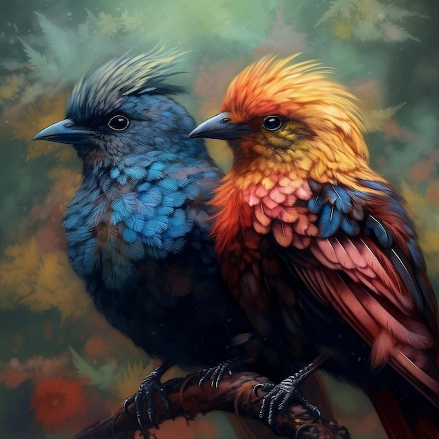 Graceful Pair of Birds AI