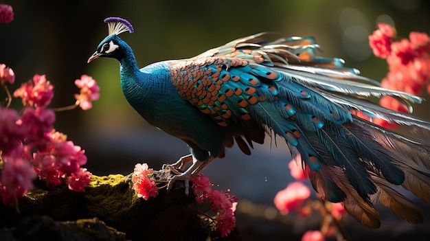 Graceful Peacock Butterfly in Flight