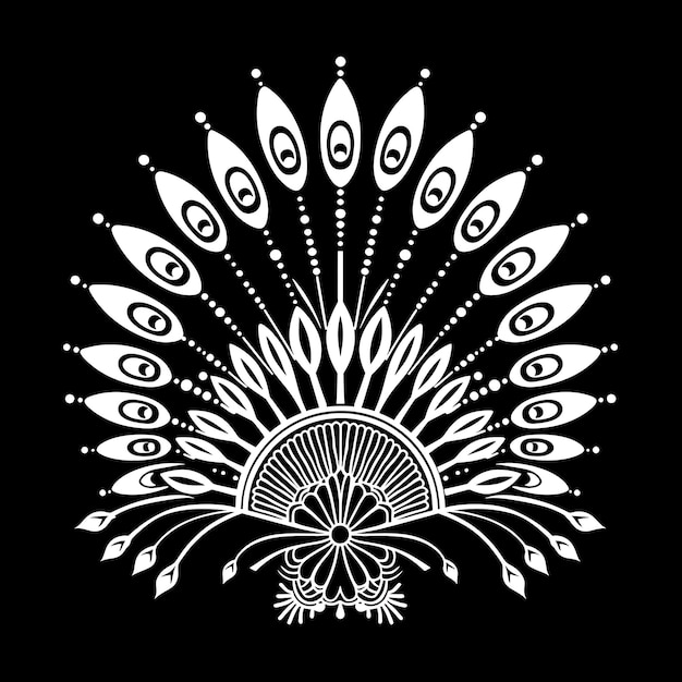 Грациозный логотип племени павлов с перьями павлов и творческим дизайном логотипа татуировки