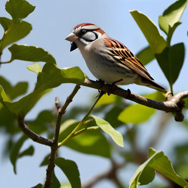 Photo graceful sparrow illustration