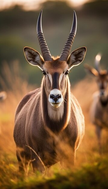 우아한 워터벅(Graceful Waterbuck) 케냐 마사이마라에서의 장엄한 만남