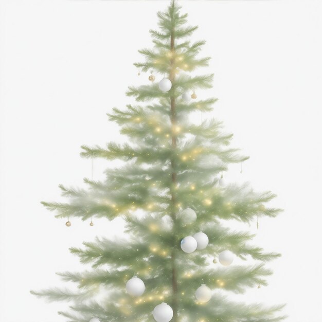 A gracefully aged Evergreen Christmas Tree stands alone without ornaments