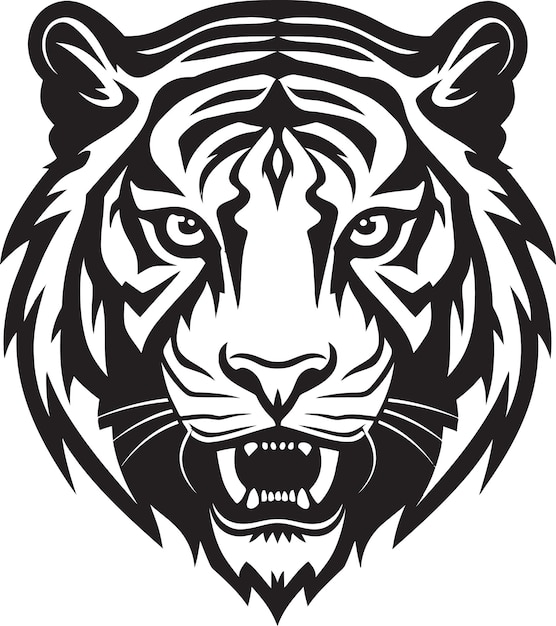 Gracieus Tiger Face Logo in de schaduw van Jungle Ruler