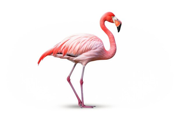 Gracieuze flamingo op witte achtergrond