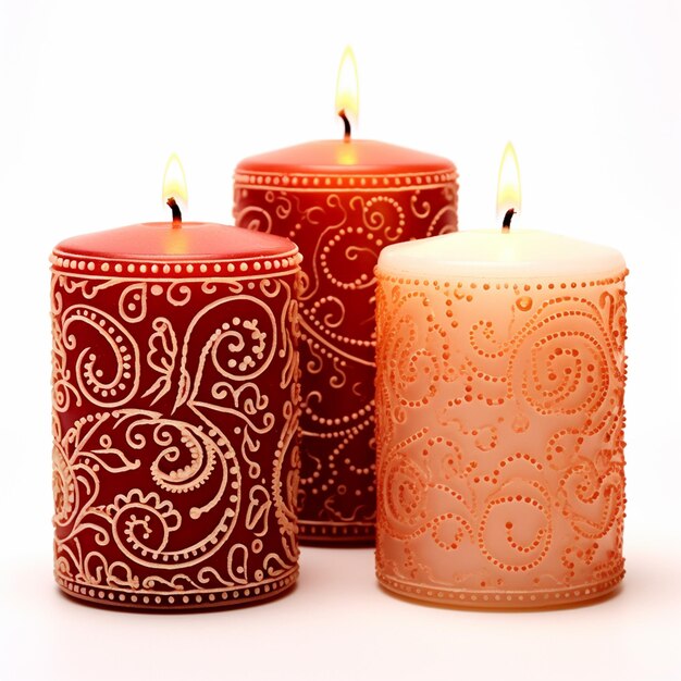 gracious henna design on candles