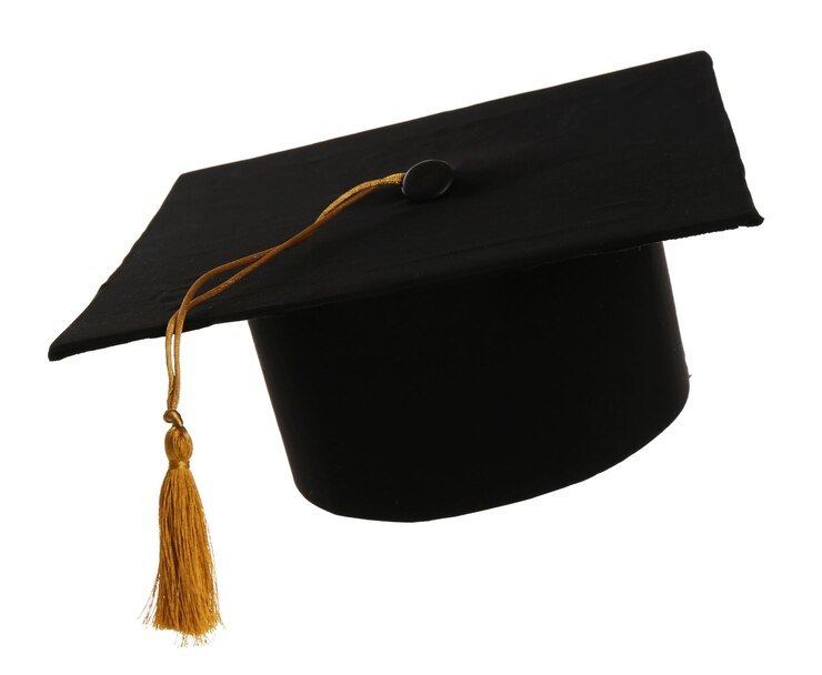 Photo grad hat isolated on white