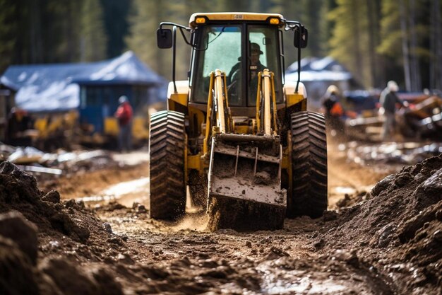 A grader leveling dirt on a construction site Best grader image photography
