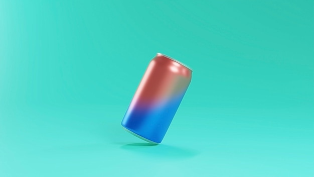 Photo gradien blue and red can mockup