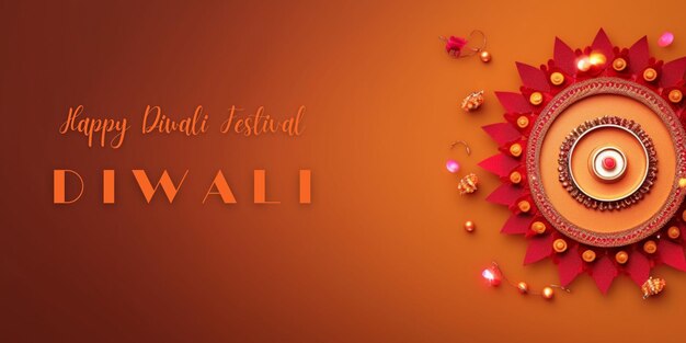Photo gradient background for diwali celebration illustration of burning diya happy diwali holiday