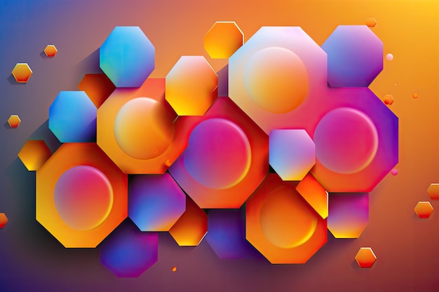 Gradient background with hexagons