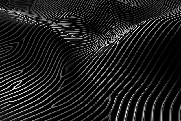 Gradient black background with wavy lines