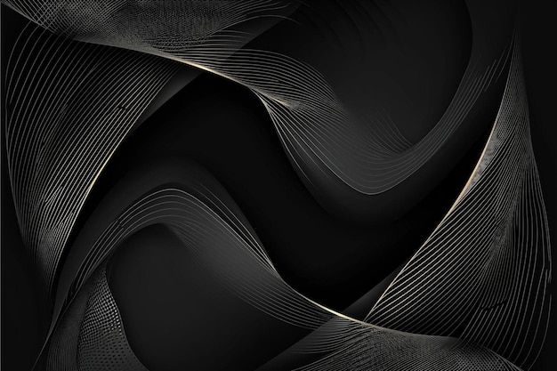 Gradient black background with wavy lines