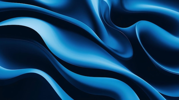 Photo gradient blue abstract background smooth dark blue with black vignette studio