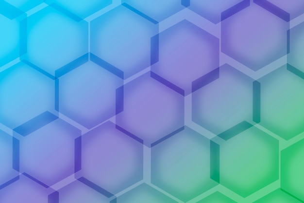 Gradient blue and green hexagon shape pattern for abstract background