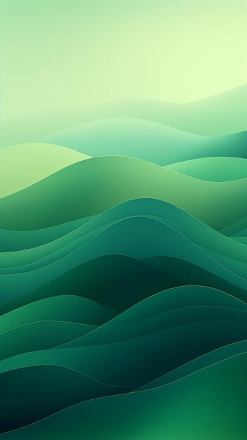 Gradient blue green waves wallpaper