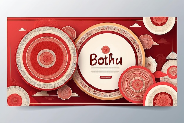 Gradient bohag bihu horizontal banner template