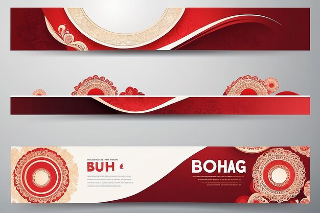 Photo gradient bohag bihu horizontal banner template