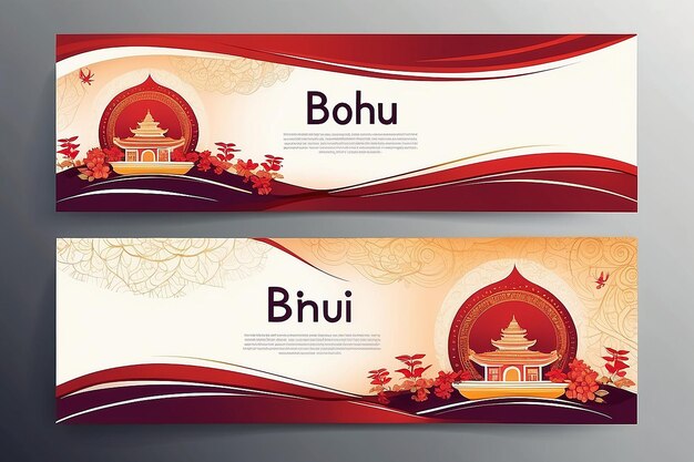 Photo gradient bohag bihu horizontal banner template