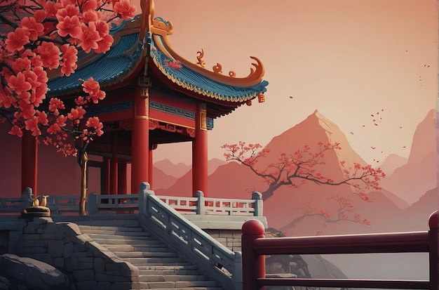 Gradient chinese new year twitch background