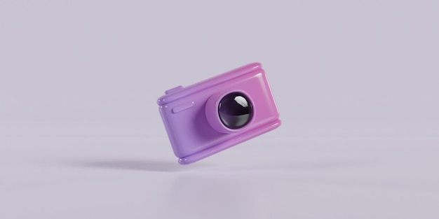 Illustrazione 3d della fotocamera a colori sfumati